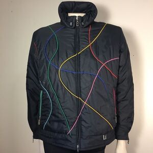 Bogner Vintage Colors Swirl Lines Black Jacket